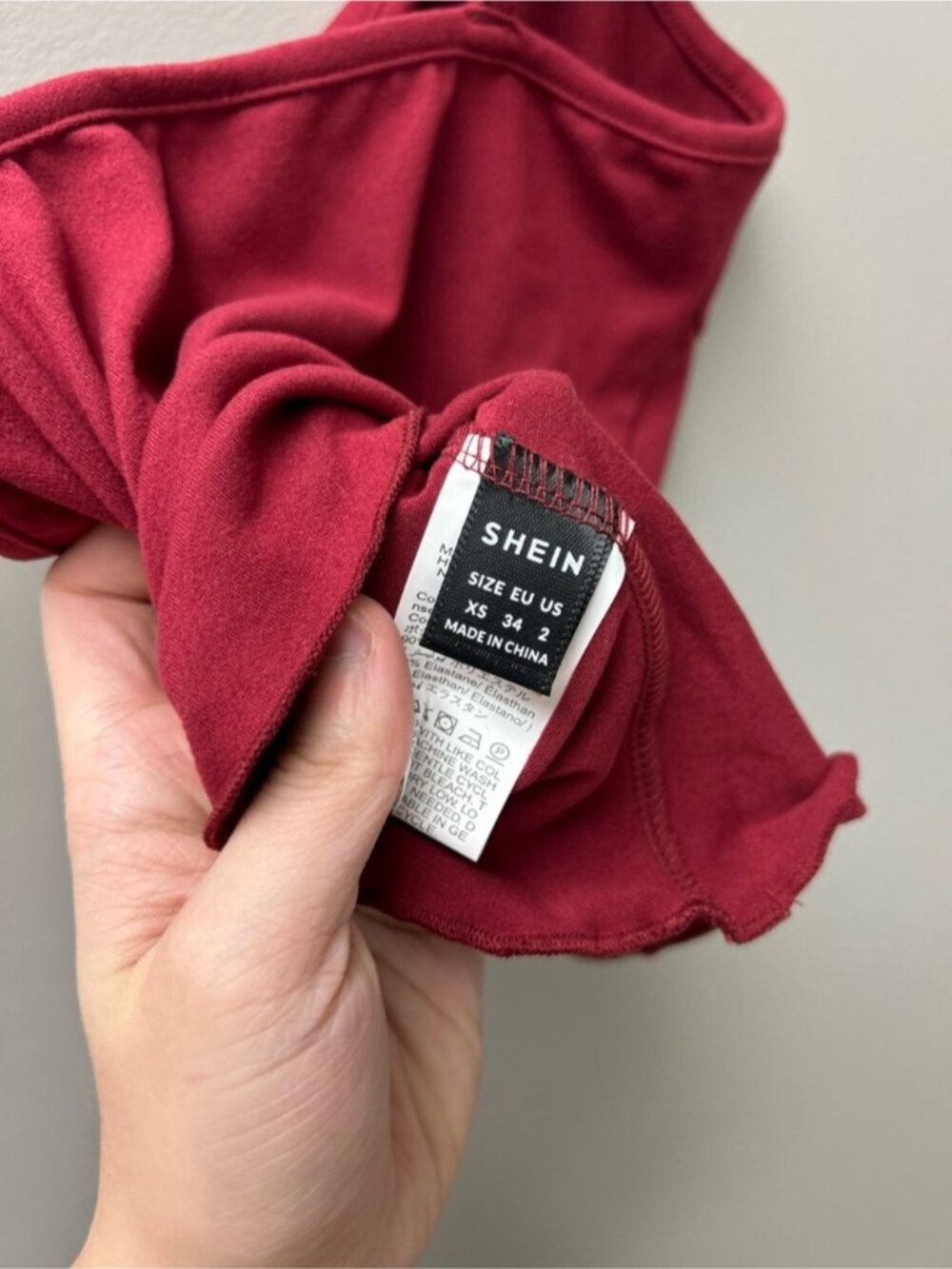 SHEIN Women’s Red Cropped Twist Tank Top - Picture 3 of 3